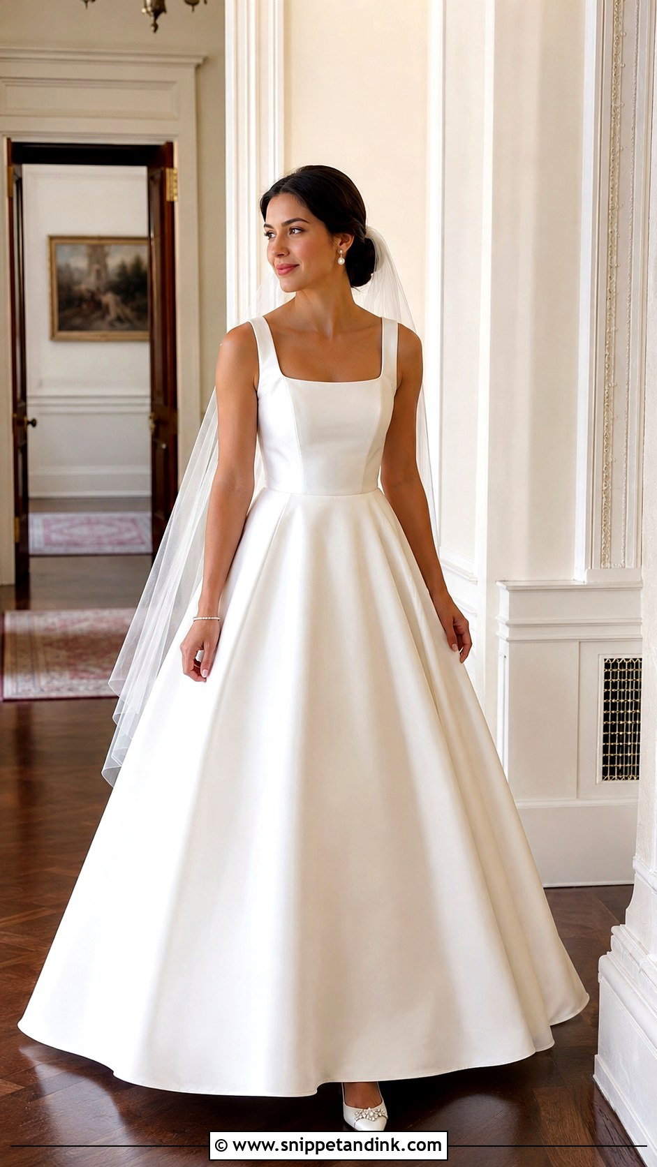 Square Neck Wedding Dress - Snippet and Ink - 20 Classy Bride Dress Ideas