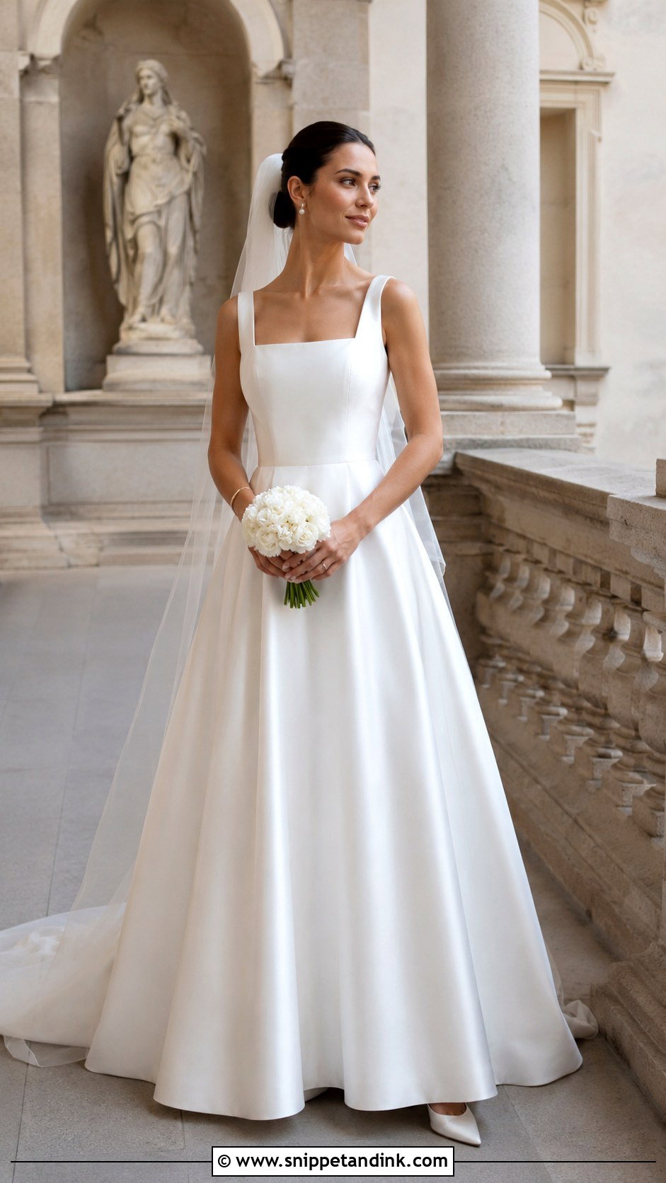 Square Neck Wedding Dress - Snippet and Ink - 20 Italy Wedding Dresses