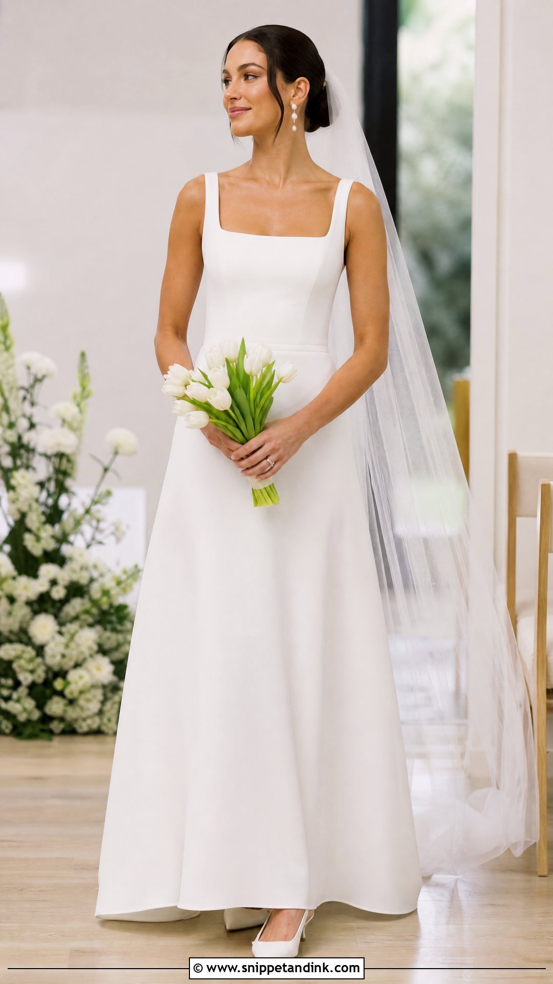 Square Neck Wedding Dress - Snippet and Ink - 20 Romantic Simple Elegant Wedding Dress Ideas
