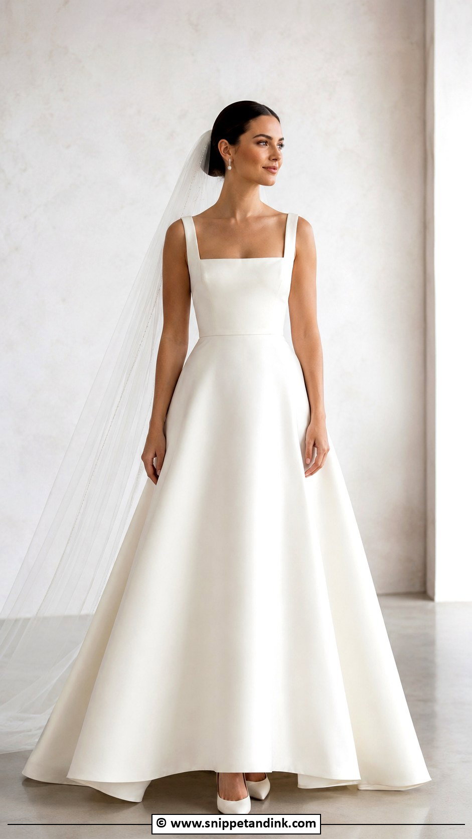 Square Neck Wedding Dress - Snippet and Ink - 30 Chic Wedding Dress Ideas