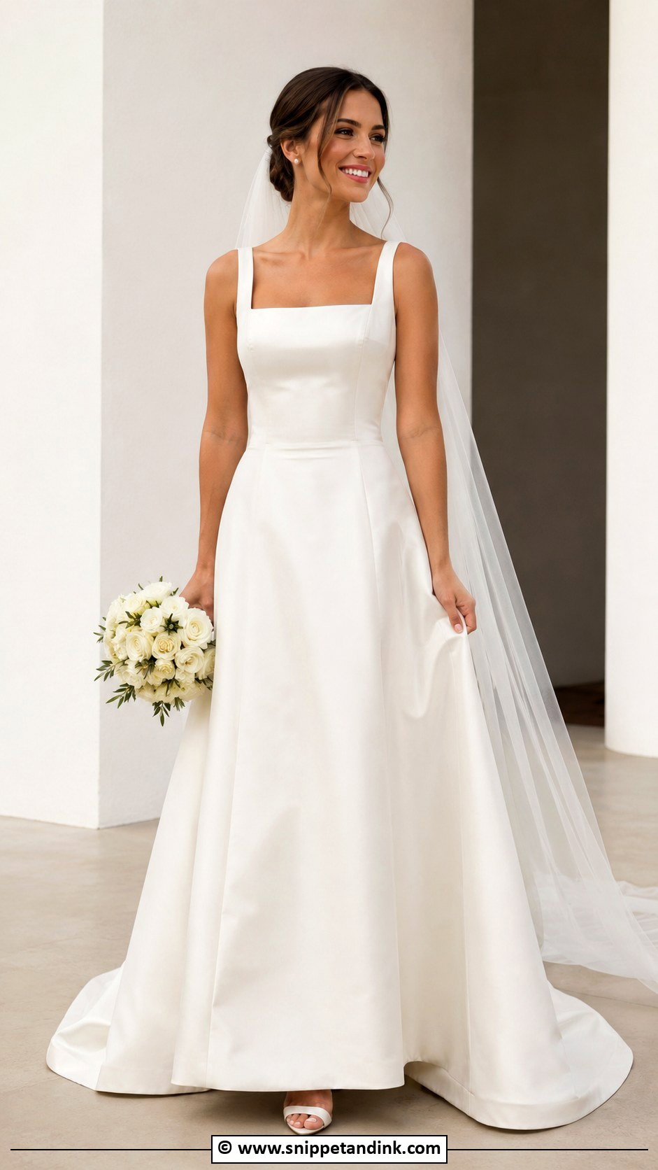 Square Neck Wedding Dress - Snippet and Ink - 30 Classy Timeless Wedding Dress Ideas