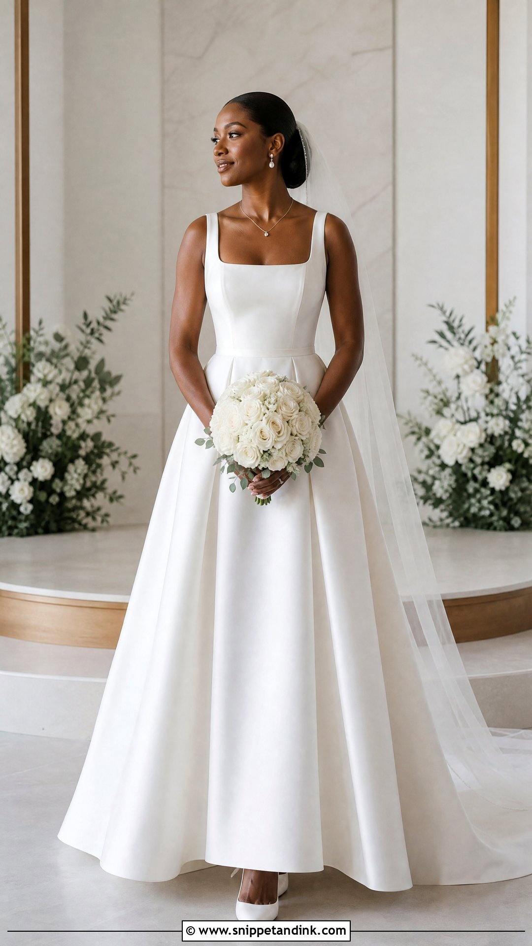 Square Neck Wedding Dress - Snippet and Ink - 20 Wedding Dresses for Black Women