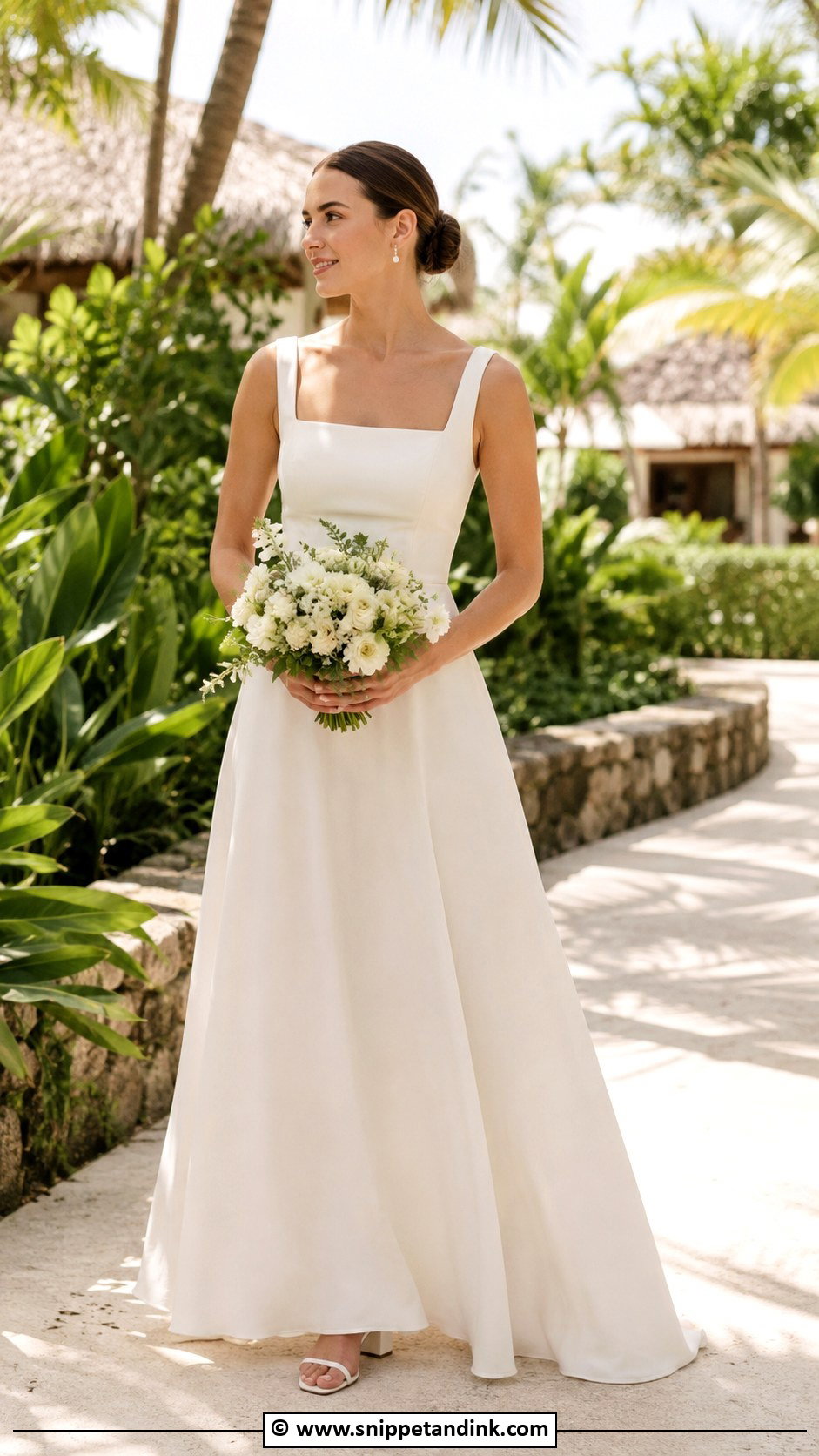 Square Neck Wedding Dress - Snippet and Ink - 30 Destination Wedding Dress Ideas