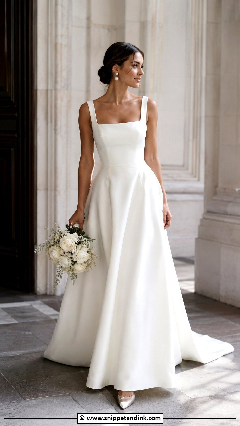 Square Neck Wedding Dress - Snippet and Ink - 30 Cute Wedding Dresses