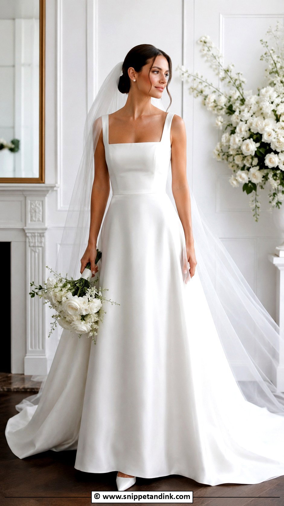 Square Neck Wedding Dress - Snippet and Ink - 30 Elegant Wedding Dresses