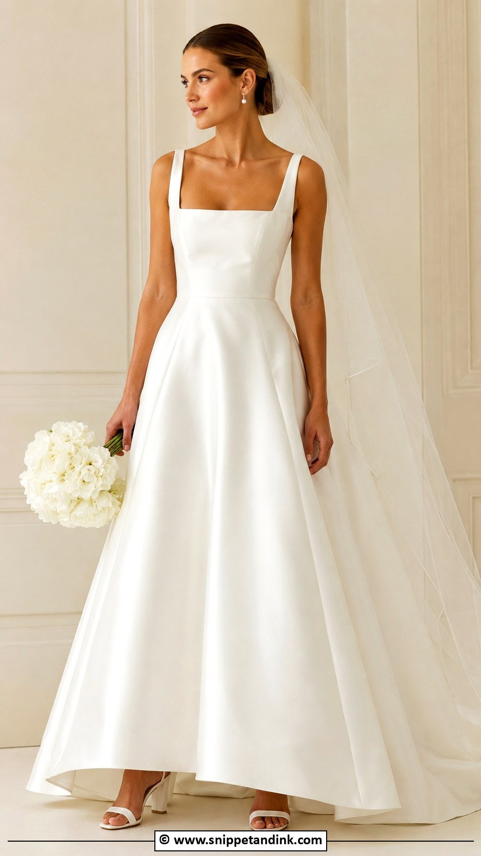 Square Neck Wedding Dress - Snippet and Ink - 30 Marriage Dress Ideas