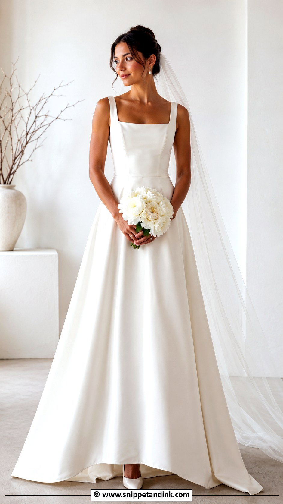Square Neck Wedding Dress - Snippet and Ink - 30 Simple Timeless Wedding Dress Ideas