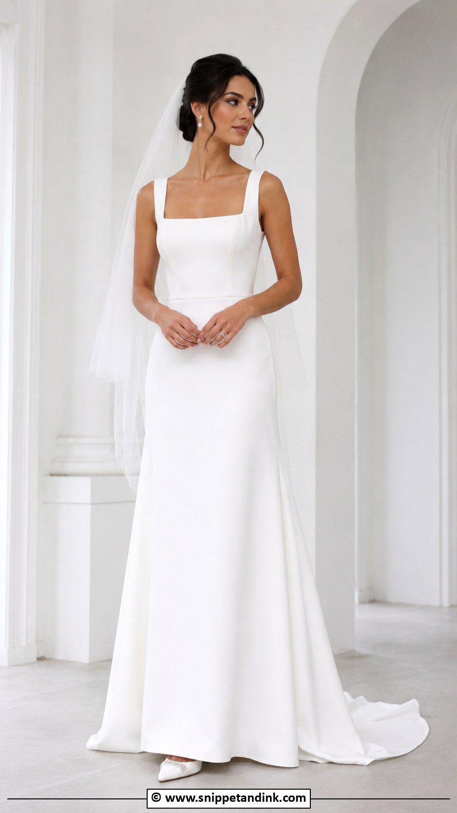 Square Neck Wedding Dress - Snippet and Ink - 30 Timeless Elegant Wedding Dress Ideas