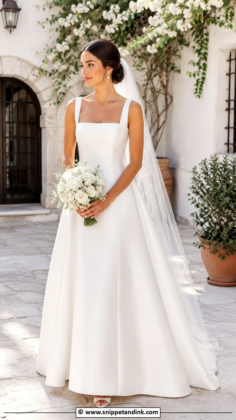 Square Neck Wedding Dress - Snippet and Ink - 30 Stylish Wedding Dresses