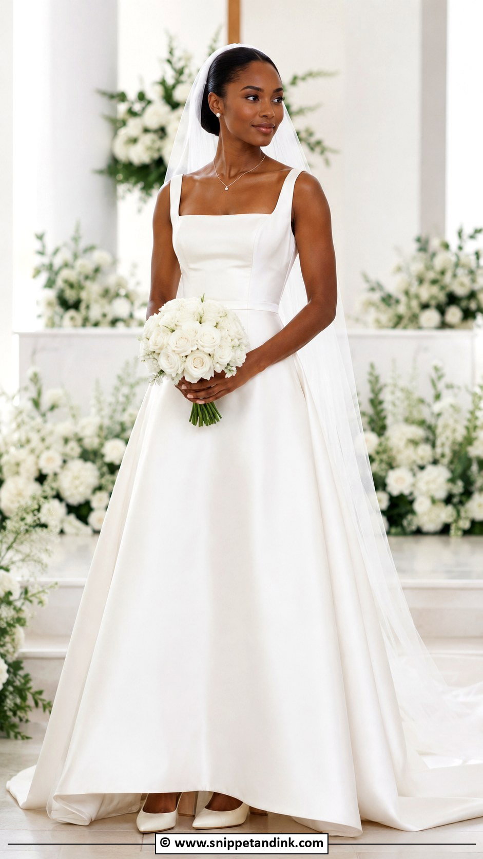 Square Neck Wedding Dress - Snippet and Ink - 30 Wedding Dresses Black Women