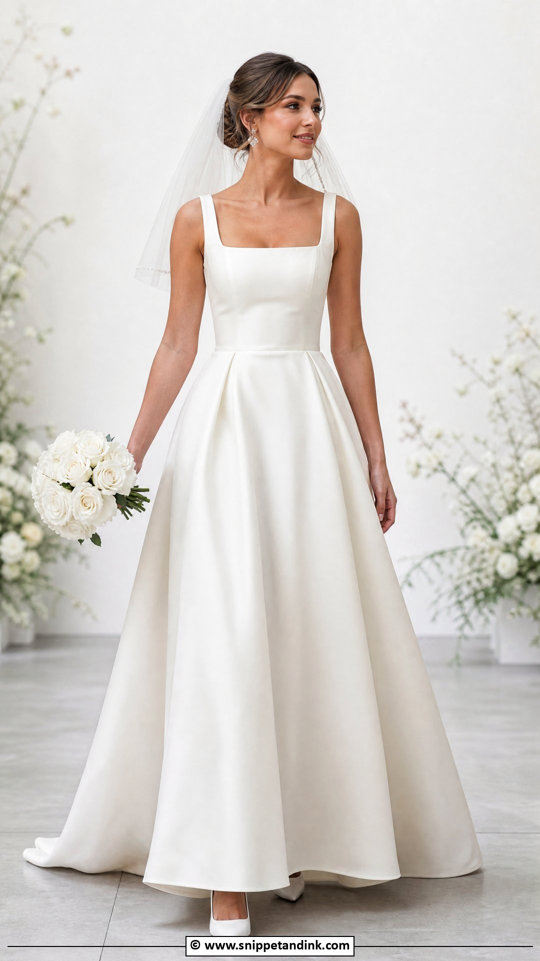 Square Neck Wedding Dress - Snippet and Ink - 35 Latest Wedding Gowns