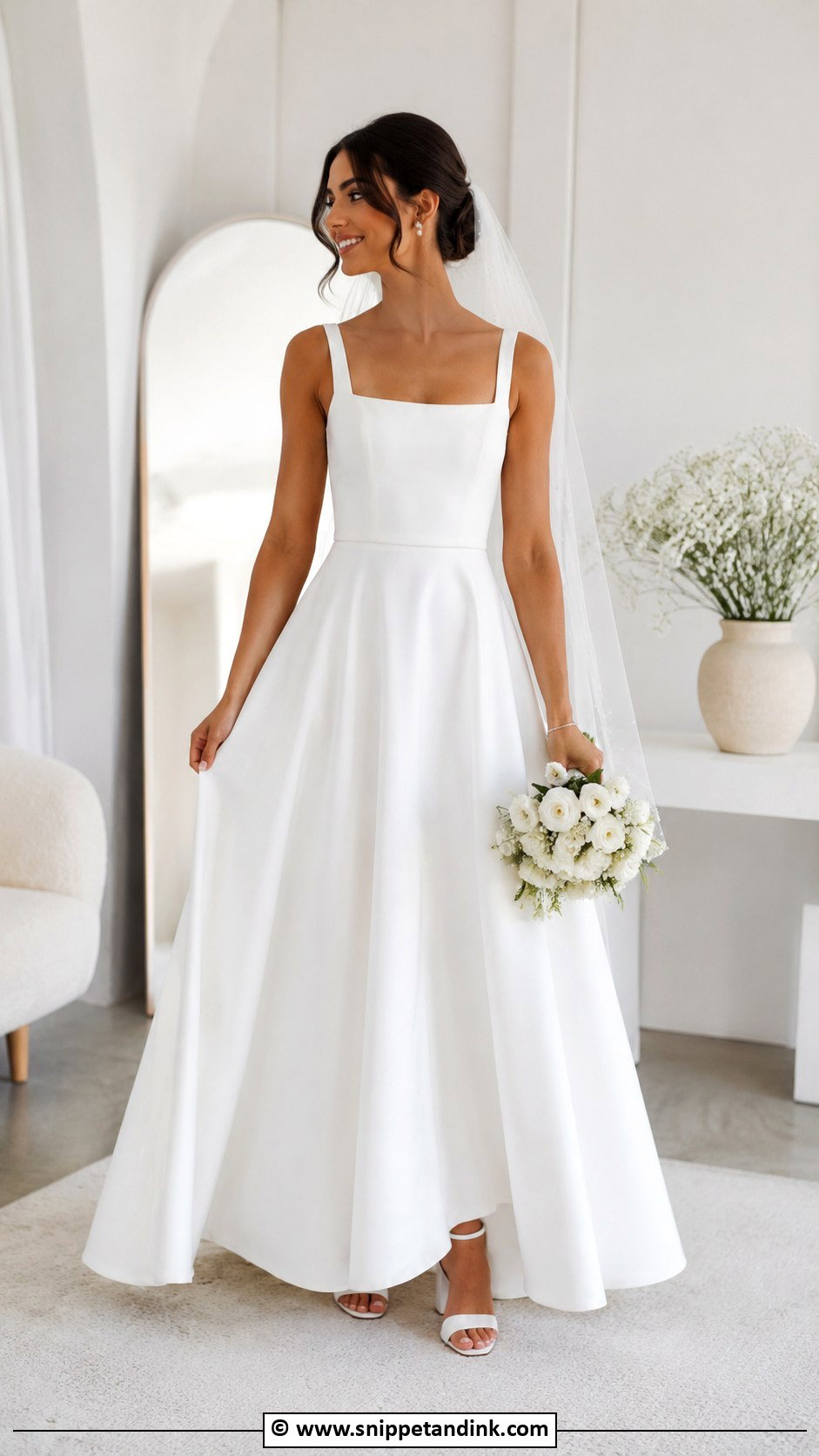 Square Neck Wedding Dress - Snippet and Ink - 35 Simple Elegant Wedding Dress Ideas