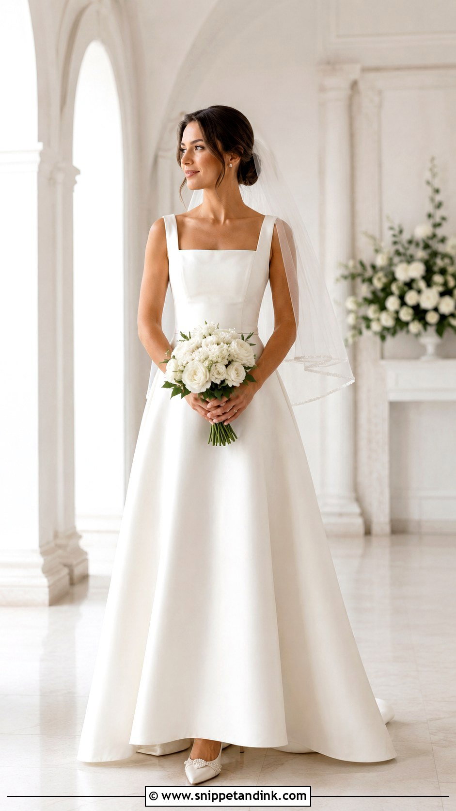 Square Neck Wedding Dress - Snippet and Ink - 25 Bride Wedding Dress Ideas