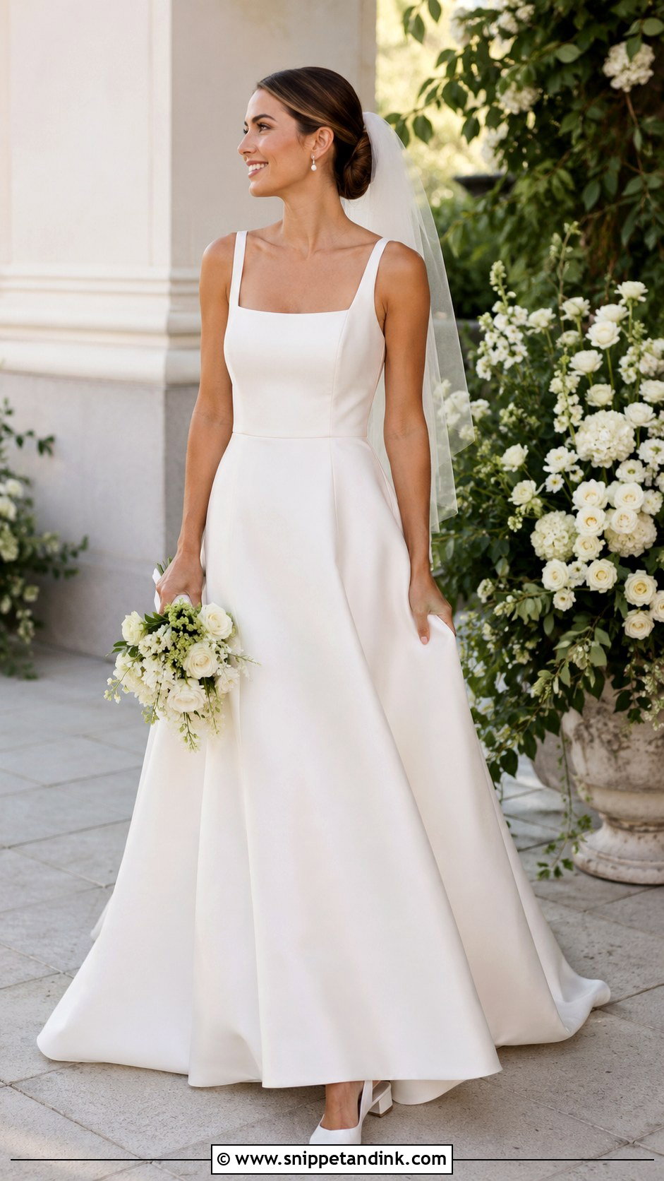 Square Neck Wedding Dress - Snippet and Ink - 25 Soft Romantic Wedding Dress Ideas