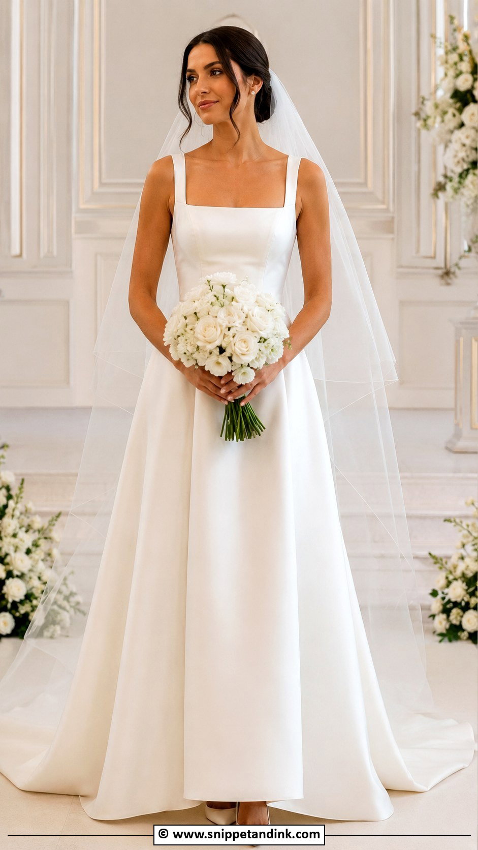 Square Neck Wedding Dress - Snippet and Ink - 25 Trending Wedding Dresses