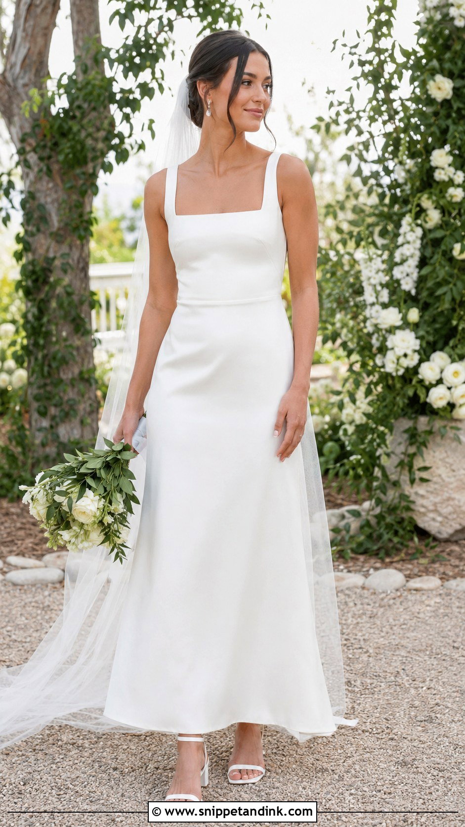 Square Neck Wedding Dress - Snippet and Ink - 30 Sleek Wedding Dress Ideas