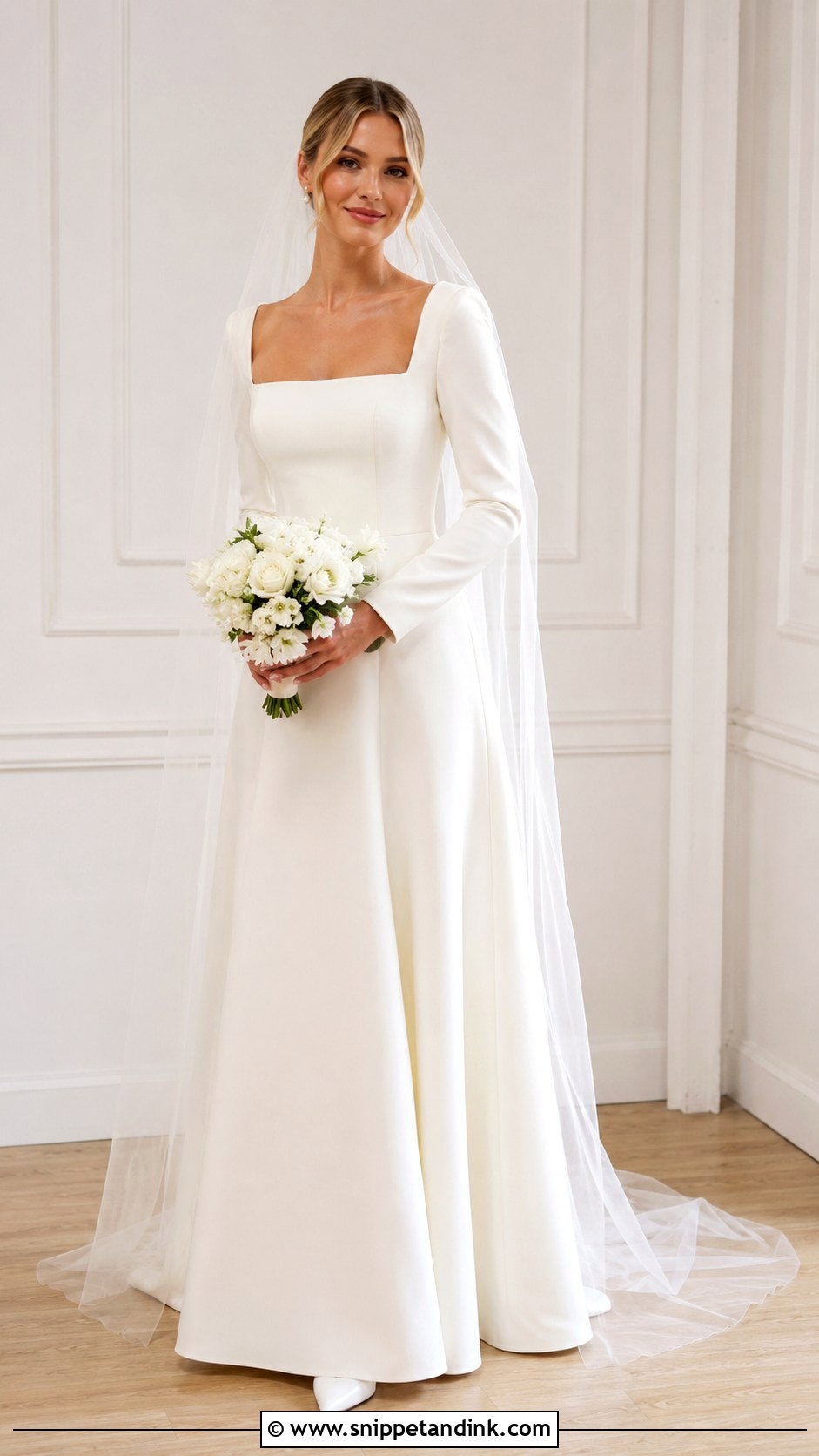 Square Neck Wedding Dress - Snippet and Ink - 30 Vintage Romantic Wedding Dress Ideas