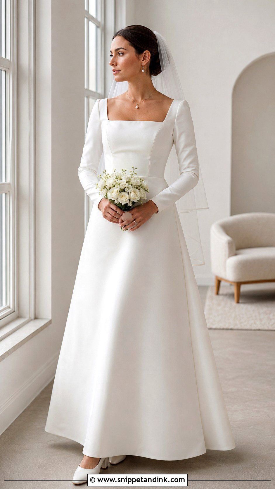 Square Neck Wedding Dress - Snippet and Ink - 20 1990 Wedding Dress Ideas