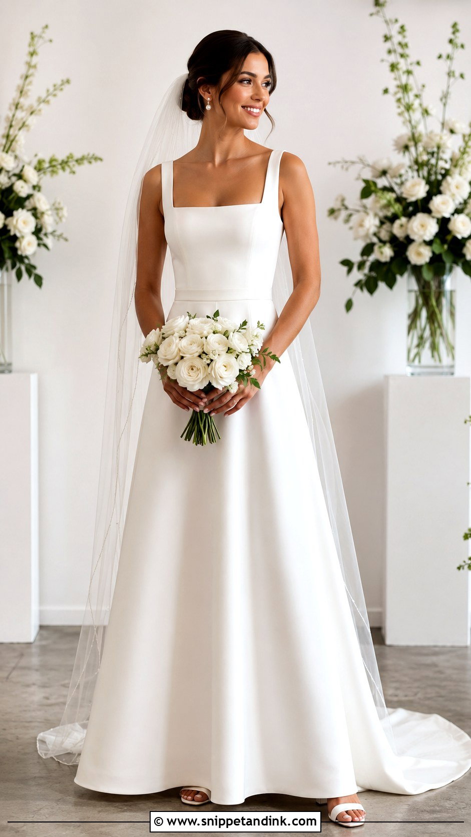 Square Neck Wedding Dress - Snippet and Ink - 20 Basic Wedding Dress Ideas