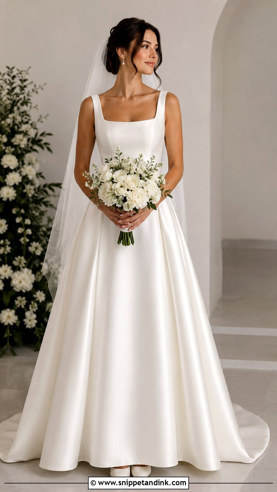 Square Neck Wedding Dress - Snippet and Ink - 20 Best Lady Wedding Dress Styles