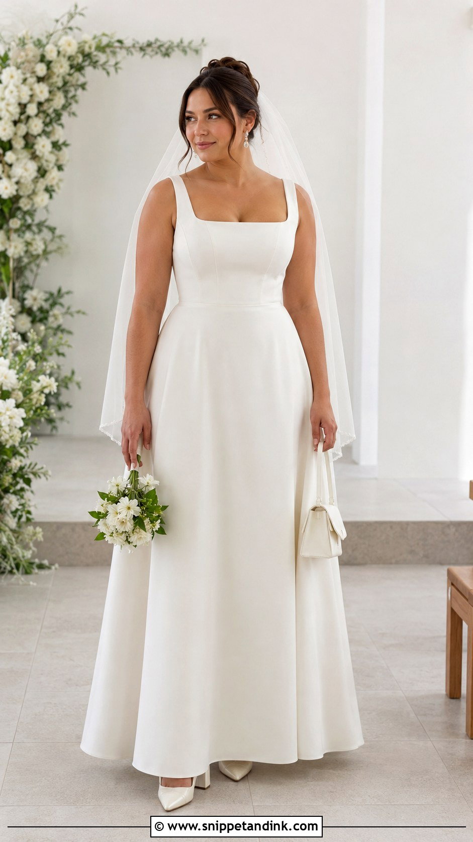 Square Neck Wedding Dress - Snippet and Ink - 20 Wedding Dresses for Curvy Women