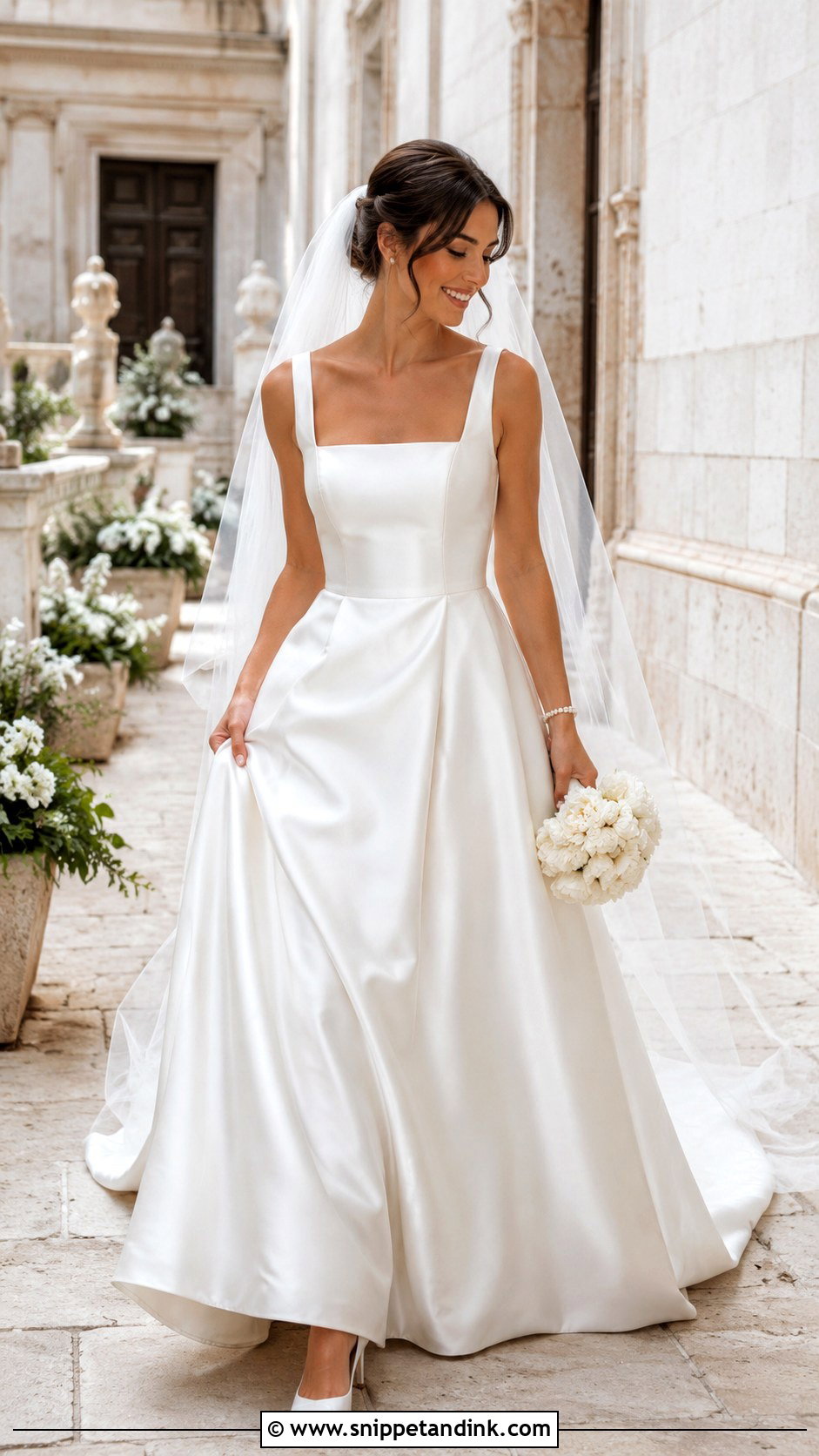Square Neck Wedding Dress - Snippet and Ink - 25 Classic Elegant Wedding Dresses