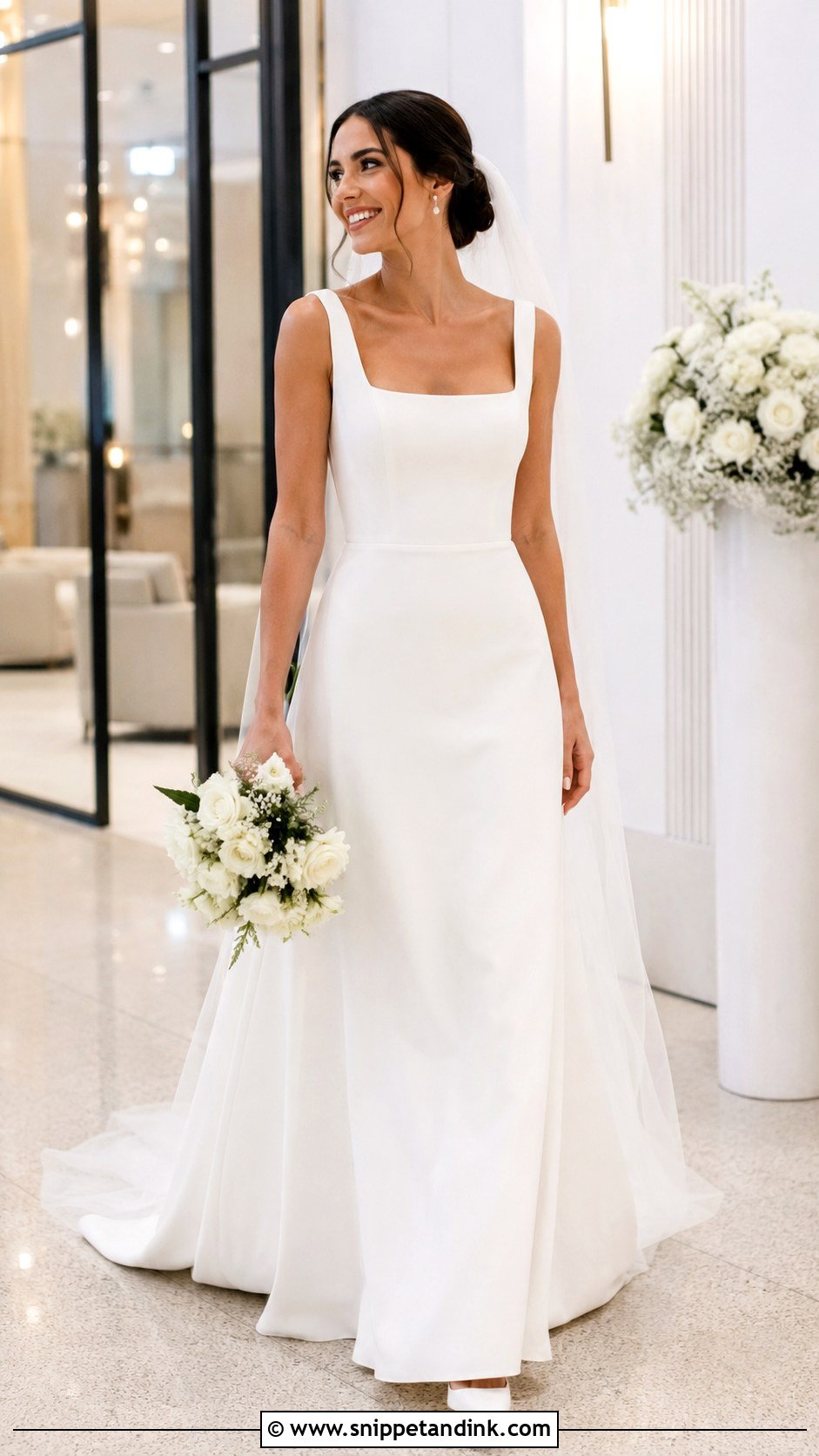 Square Neck Wedding Dress - Snippet and Ink - 25 Classic Minimalist Wedding Dress Ideas