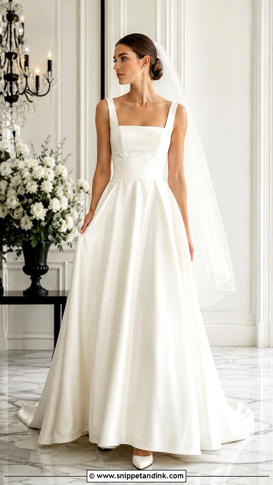 Square Neck Wedding Dress - Snippet and Ink - 25 Classy Elegant Wedding Dresses
