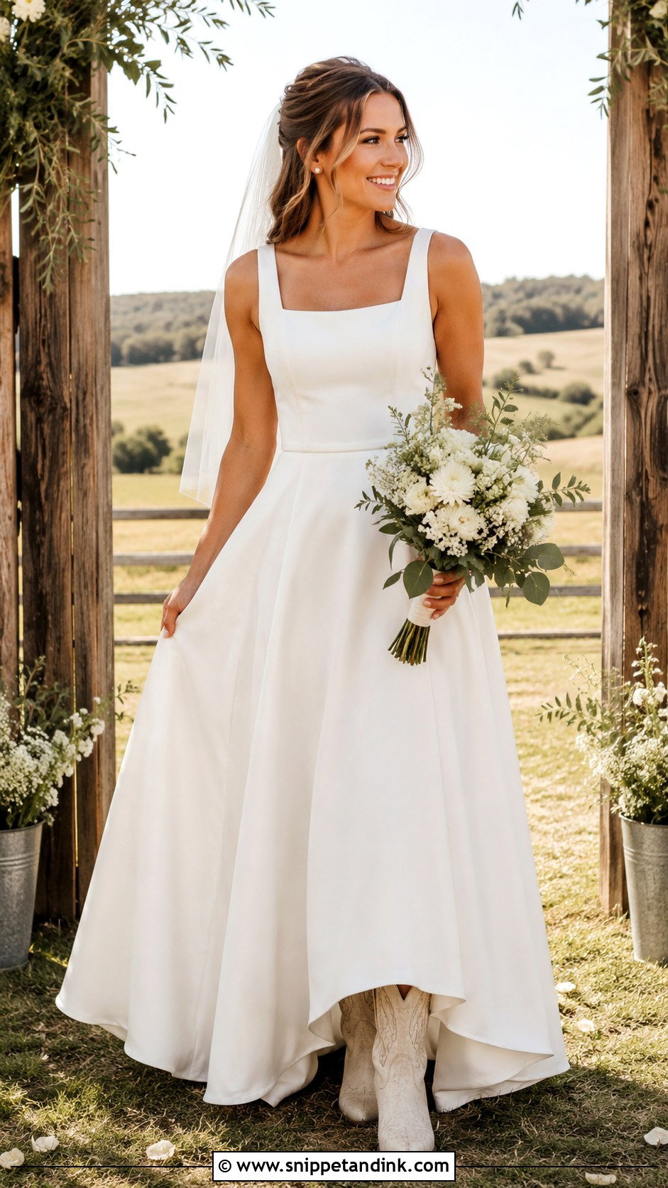 Square Neck Wedding Dress - Snippet and Ink - 25 Country Style Wedding Dresses