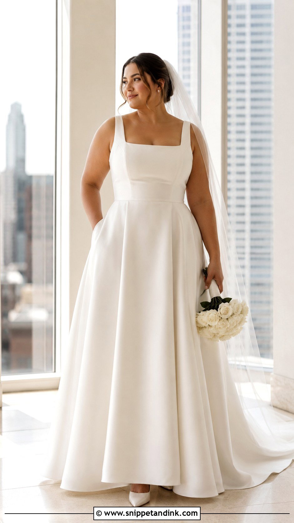 Square Neck Wedding Dress For Curvy Brides - Snippet and Ink - 30 Wedding Dresses for Curvy Brides