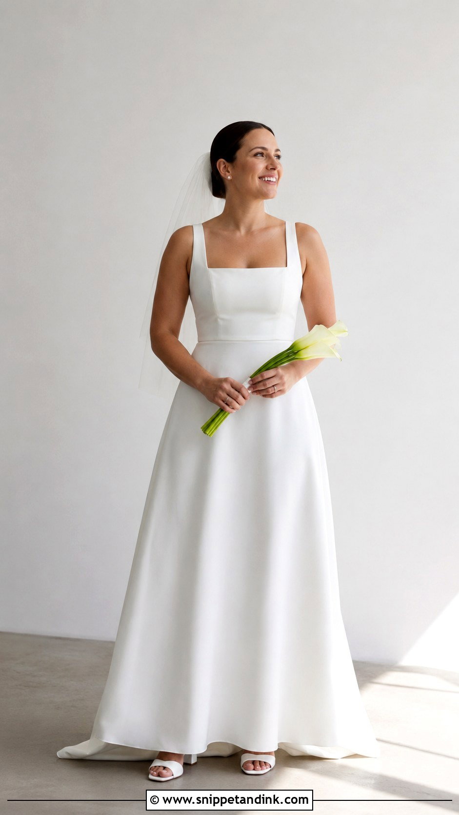 Square Neck Wedding Dress For Mid Size Bride - Snippet and Ink - 25 Mid Size Bride Ideas