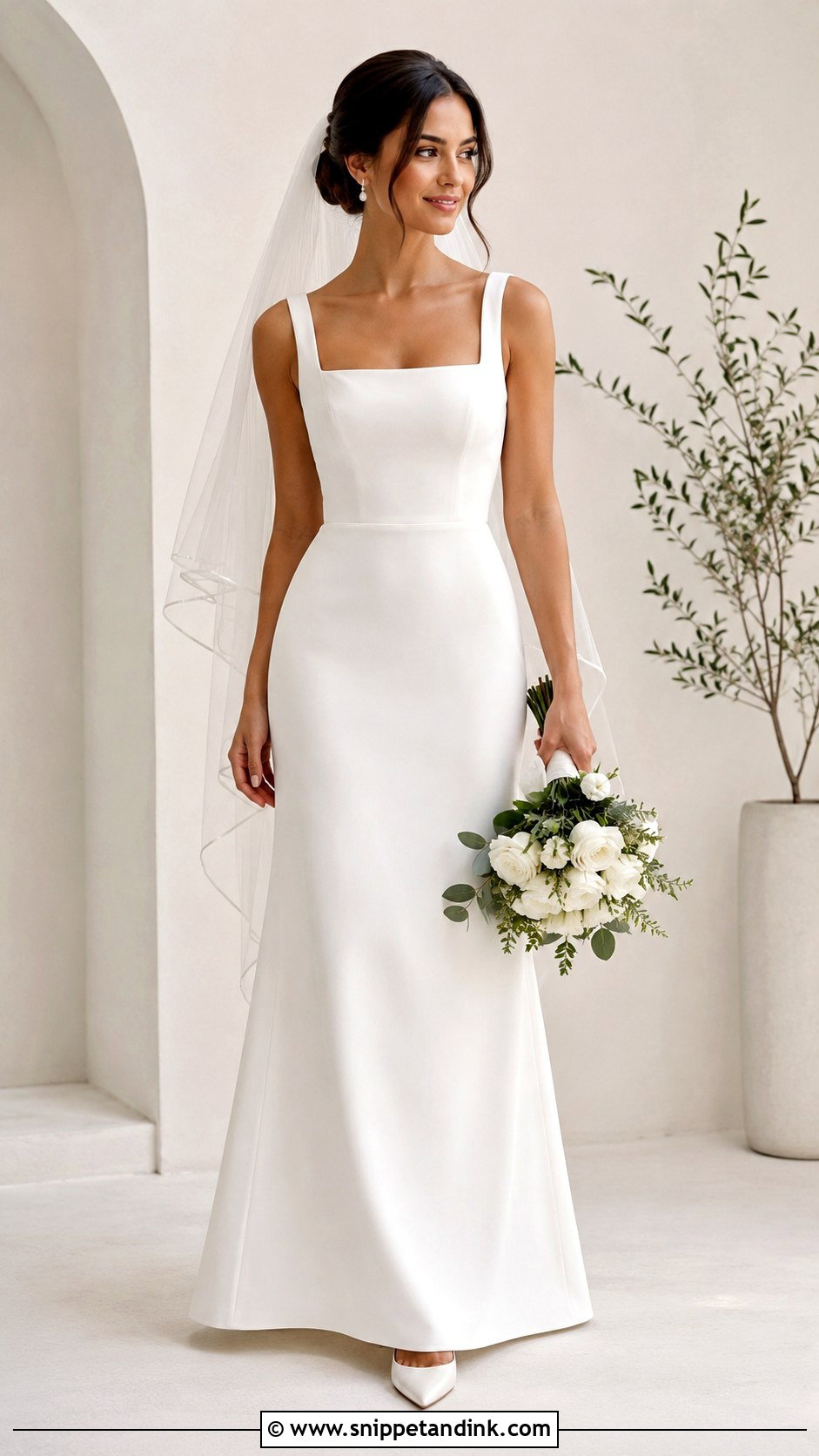 Square Neck Wedding Dress For Petite Women - Snippet and Ink - 25 Wedding Dresses for Petite Women
