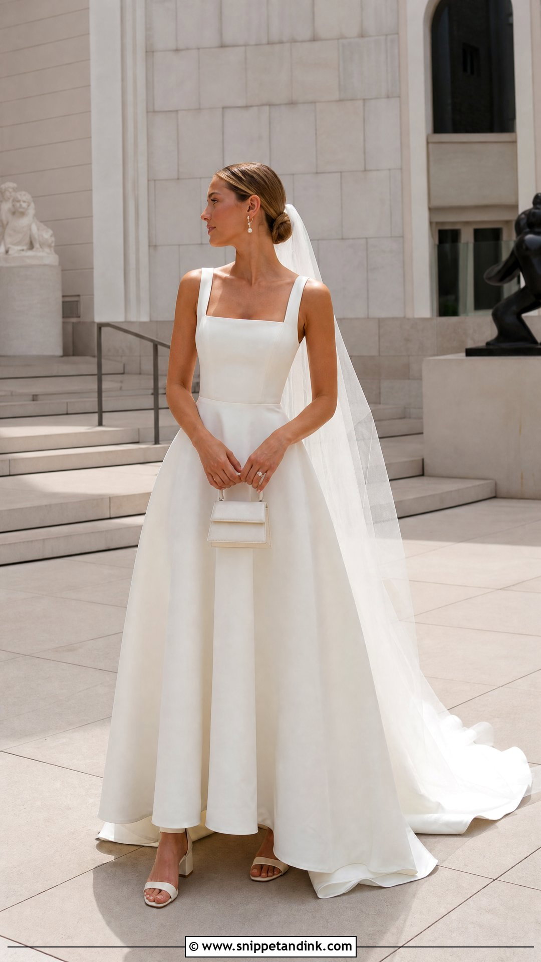 Square Neck Wedding Dress With Buttons Down Back - Snippet and Ink - 20 Wedding Dress Buttons Down Back Ideas