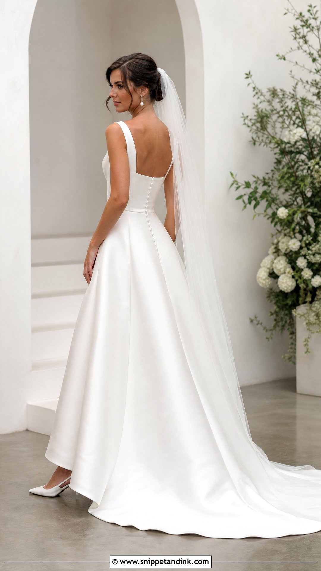Square Neck Wedding Dress With Buttons Down the Back - Snippet and Ink - 20 Wedding Dress with Buttons Down the Back Ideas