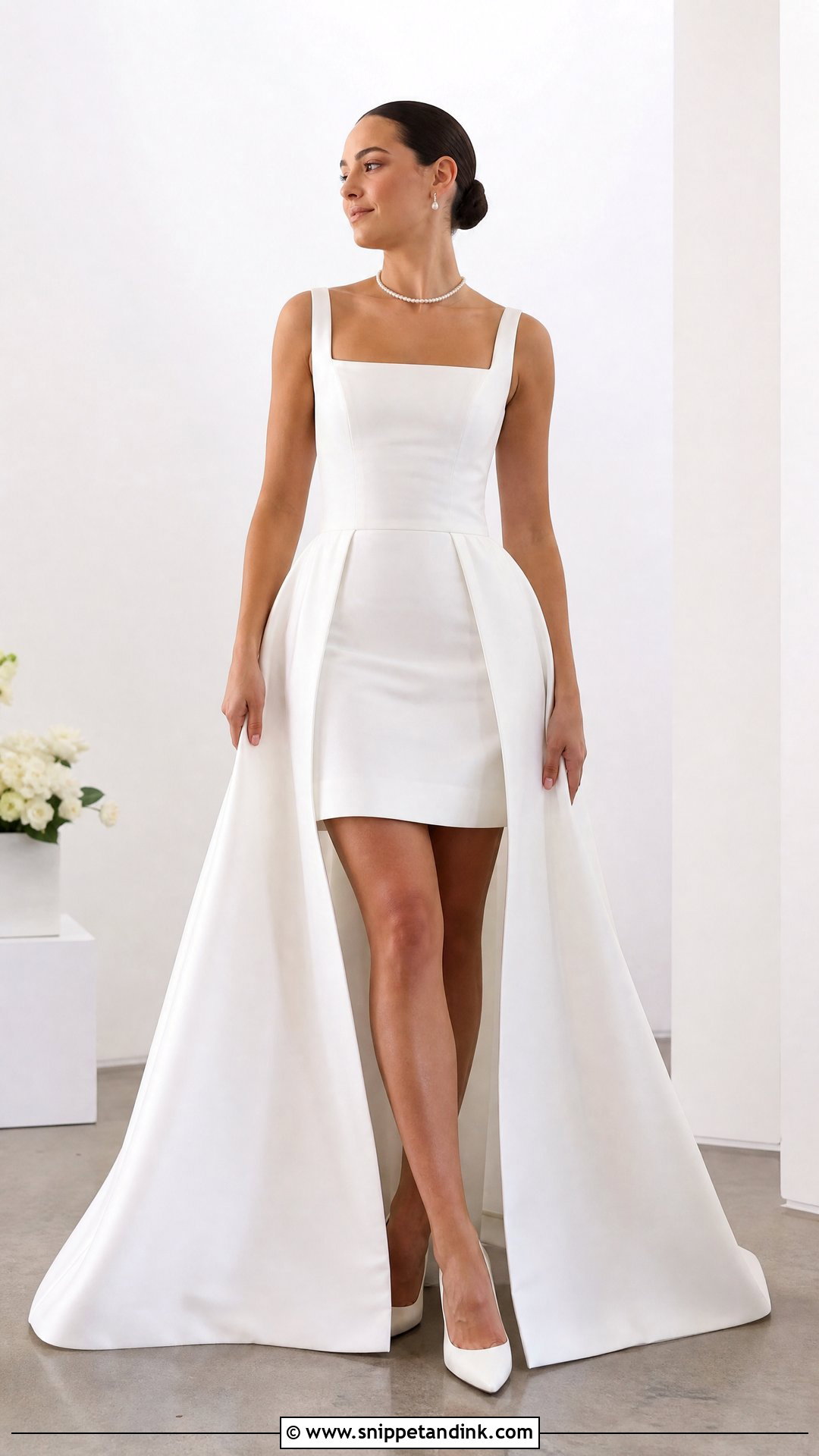 Square Neck Wedding Dress With Detachable Skirt - Snippet and Ink - 25 Wedding Dress with Detachable Skirt Ideas