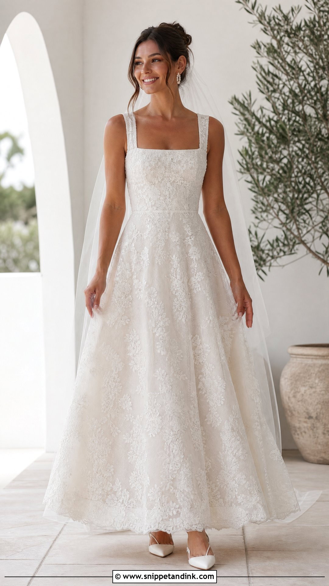 Square Neck Wedding Dress With Lace Overlay - Snippet and Ink - 20 Wedding Dress with Lace Overlay Ideas
