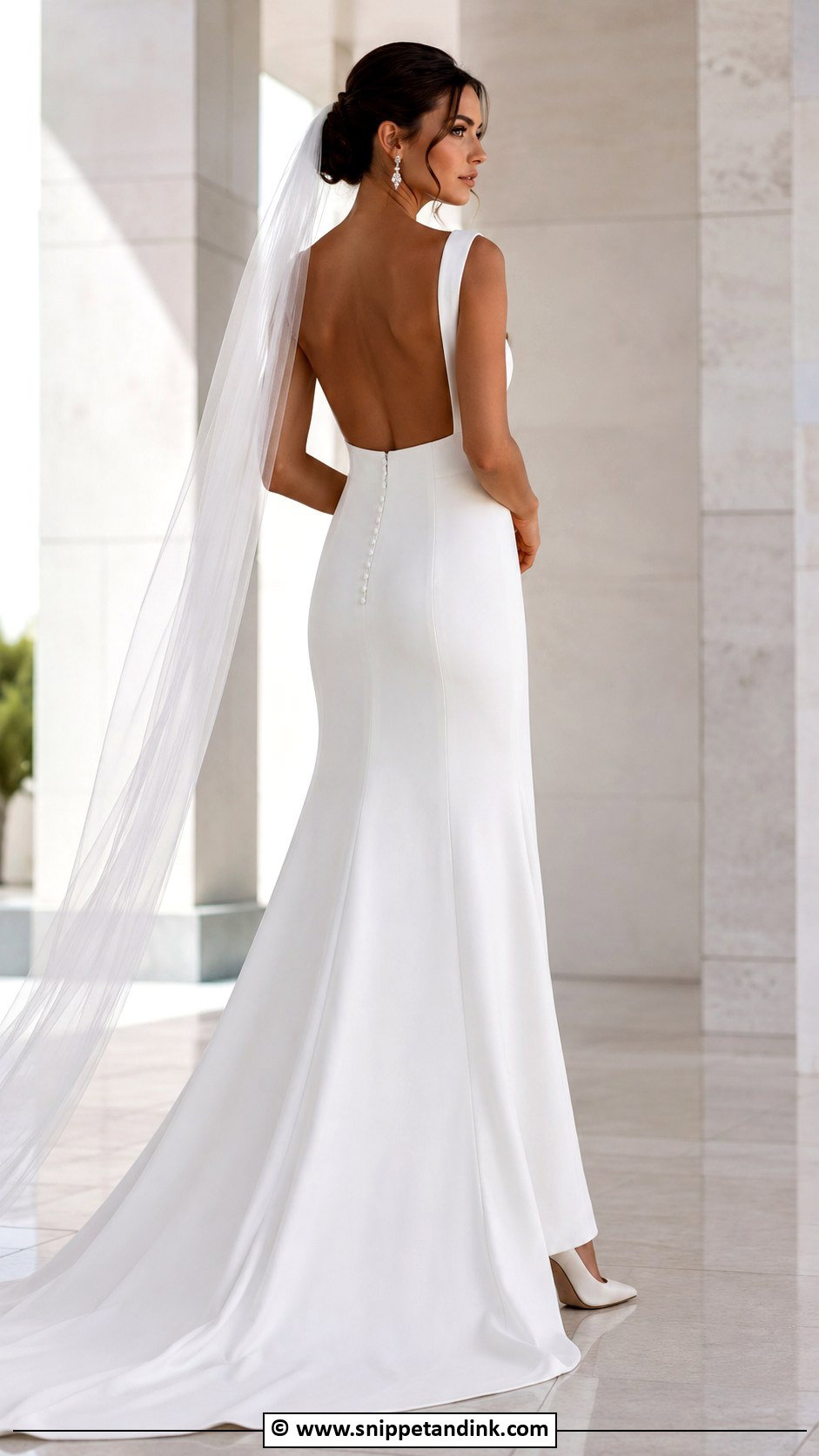 Square Neck Wedding Dress With Open Back - Snippet and Ink - 35 Square Neck Wedding Dress Ideas