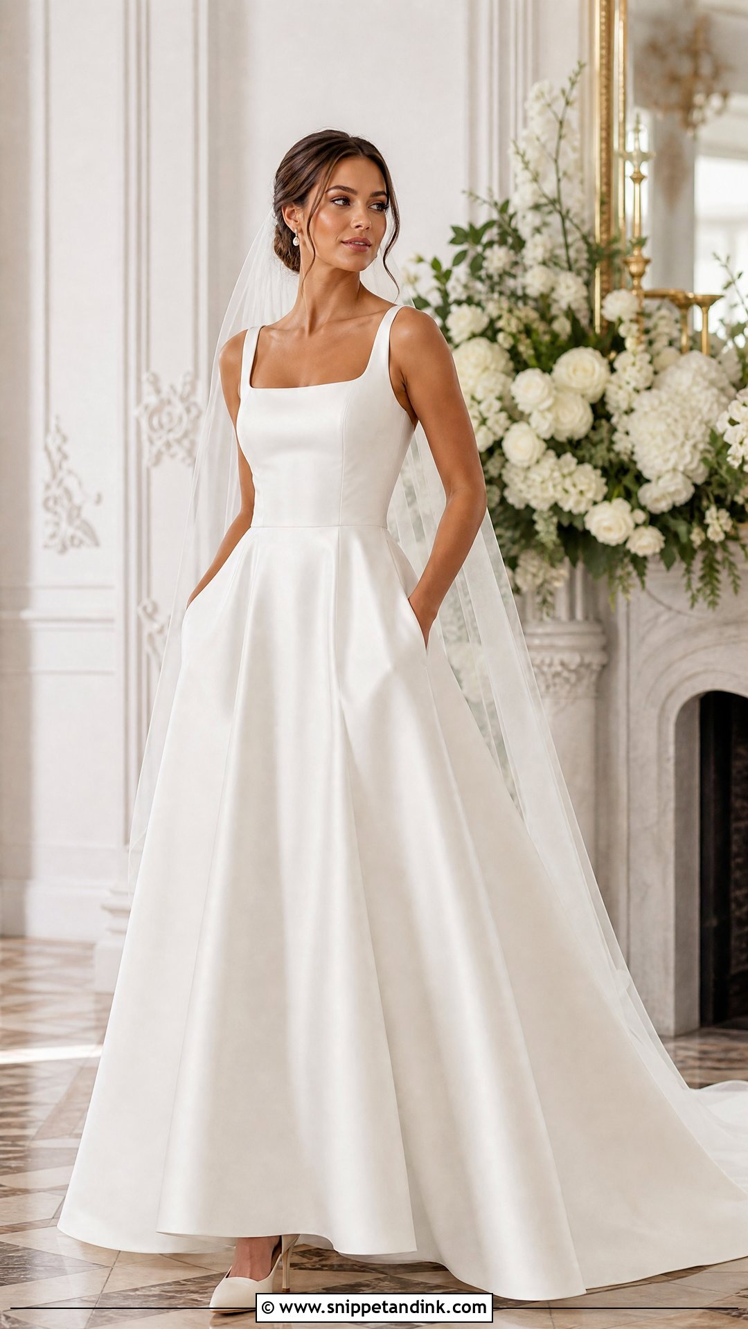 Square Neck Wedding Dress With Pockets - Snippet and Ink - 25 Wedding Dresses Square Neckline