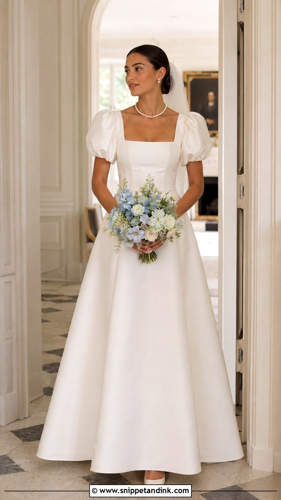 Square Neck Wedding Dress With Puffy Sleeves - Snippet and Ink - 20 Wedding Dress with Puffy Sleeves