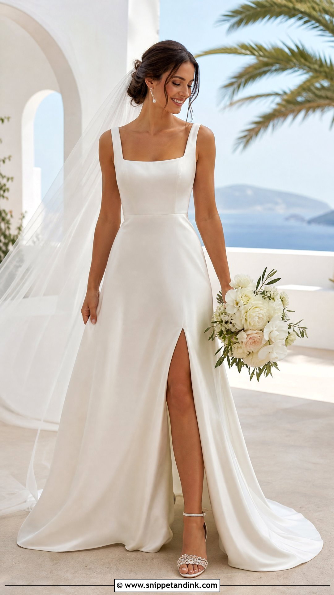 Square Neck Wedding Dress With Slit - Snippet and Ink - 25 Wedding Dresses Square Neckline