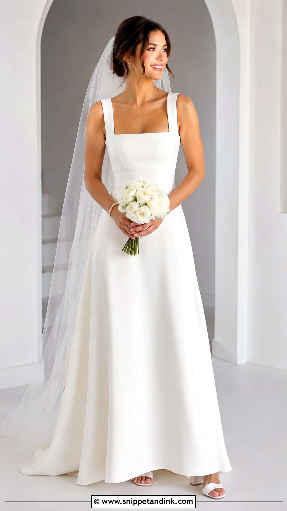 Square Neck Wedding Dress With Straps - Snippet and Ink - 20 Comfortable Wedding Dress Ideas
