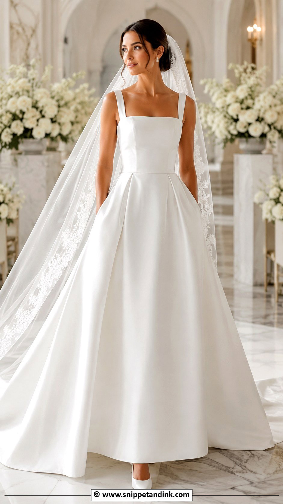 Square Neck Wedding Dress With Straps - Snippet and Ink - 25 Wedding Dresses with Straps
