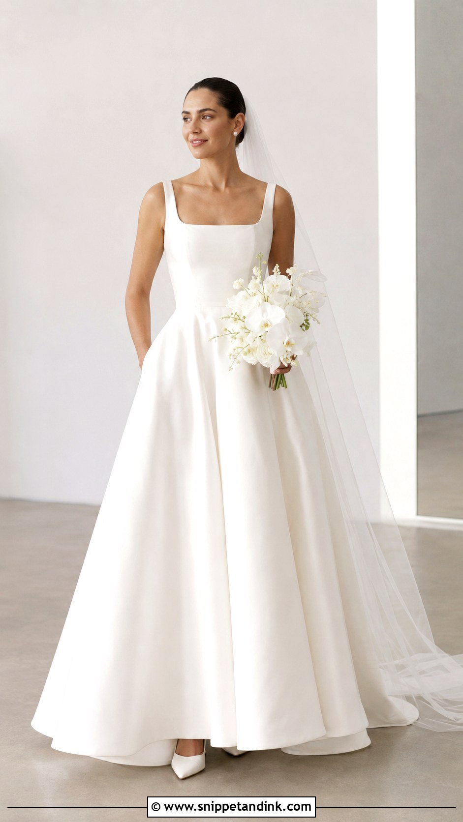 Square Neck Wedding Dress with Pockets - Snippet and Ink - 20 Wedding Dress with Pockets Ideas