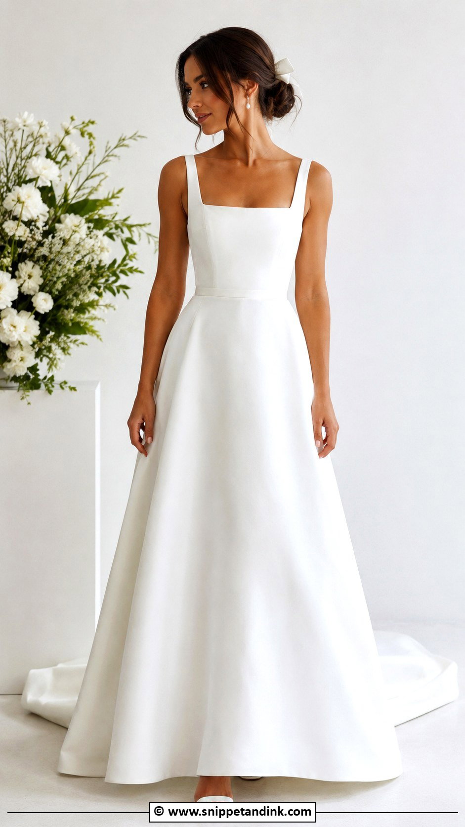 Square Neck Wedding Gown - Snippet and Ink - 30 Classy Wedding Gown Ideas