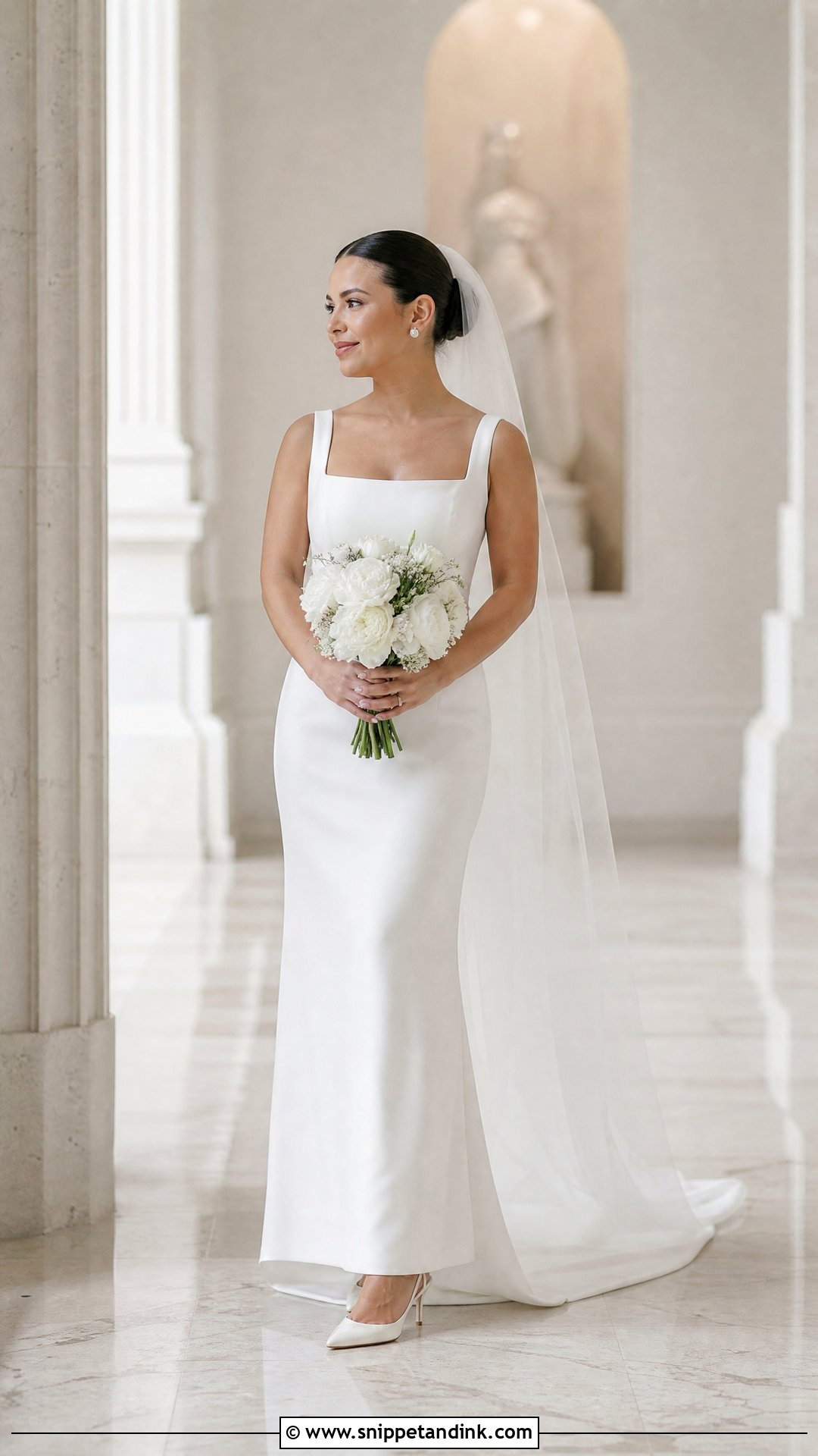 Square Neck Wedding Gown - Snippet and Ink - 20 Wedding Gown for Short Bride Ideas