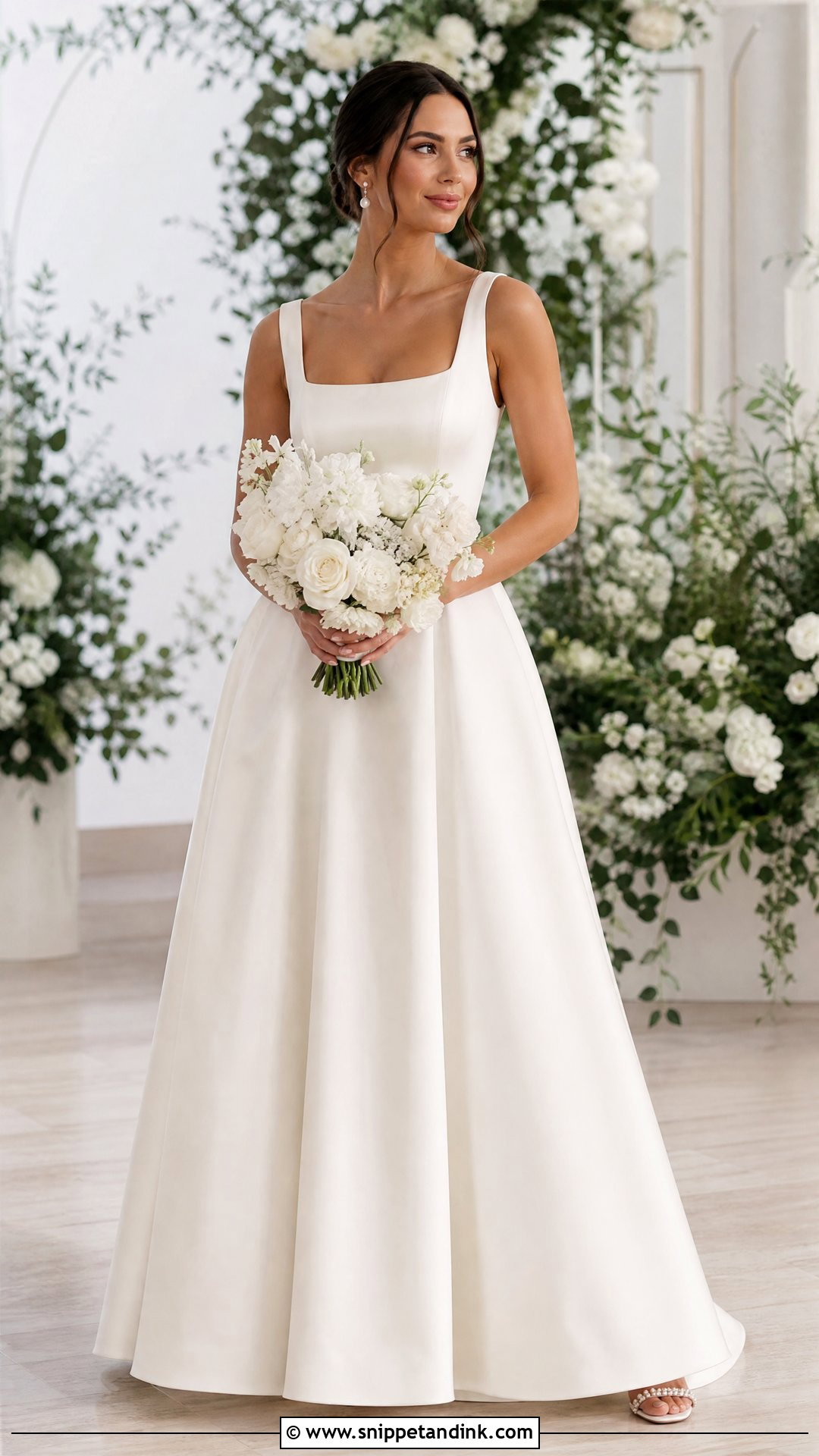 Square Neck Wedding Gown - Snippet and Ink - 25 Elegant Wedding Gown Ideas