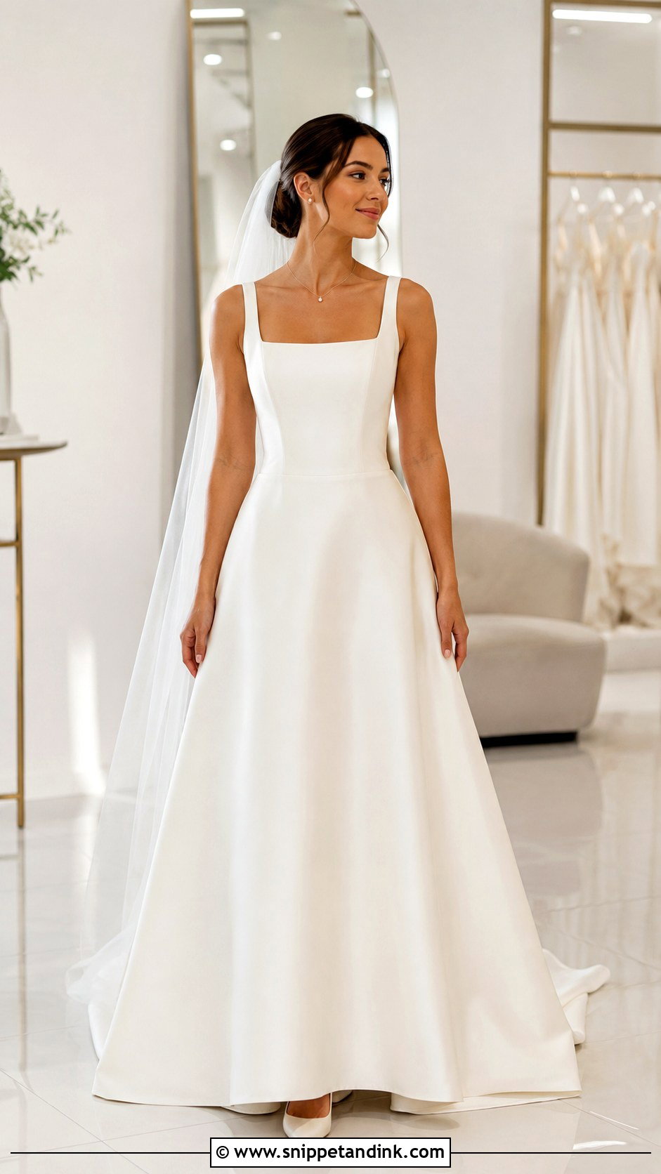Square Neck Wedding Gown - Snippet and Ink - 25 Beautiful Wedding Gowns