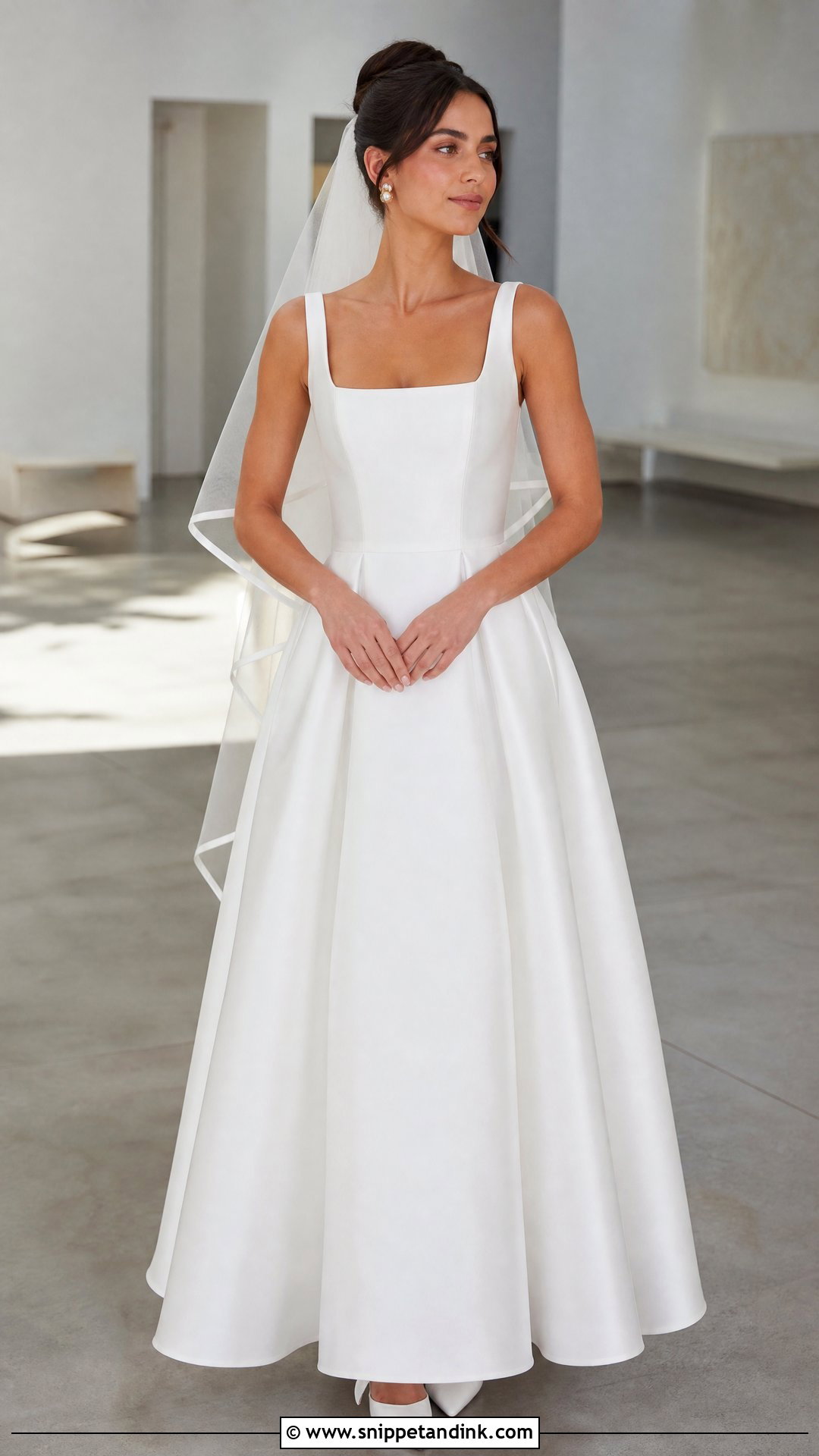 Square Neck White Duchess Gown - Snippet and Ink - 20 White Duchess Gown Styles