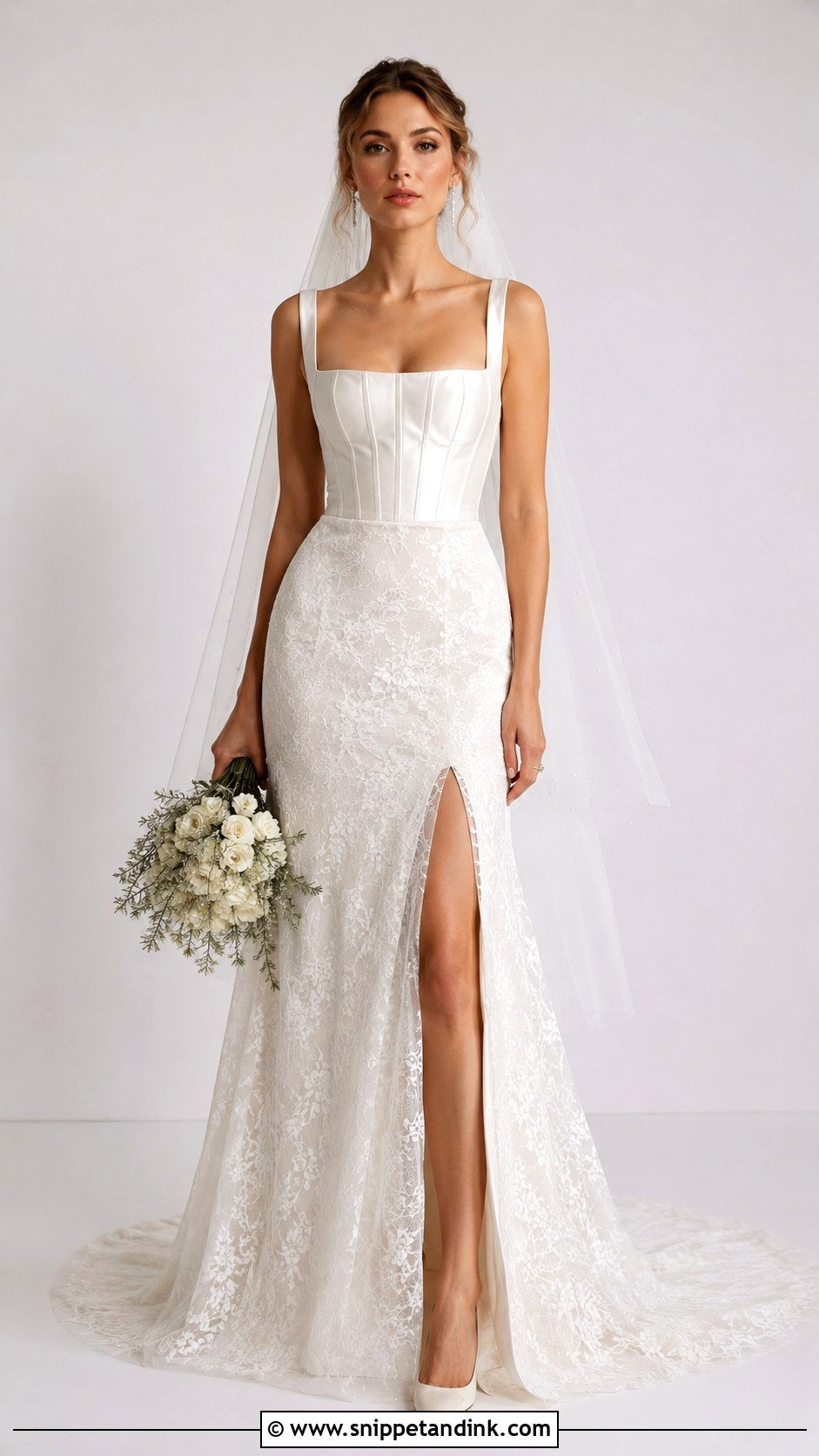 Square Neckline Corset Wedding Dress - Snippet and Ink - 25 Square Neckline Wedding Dress Ideas