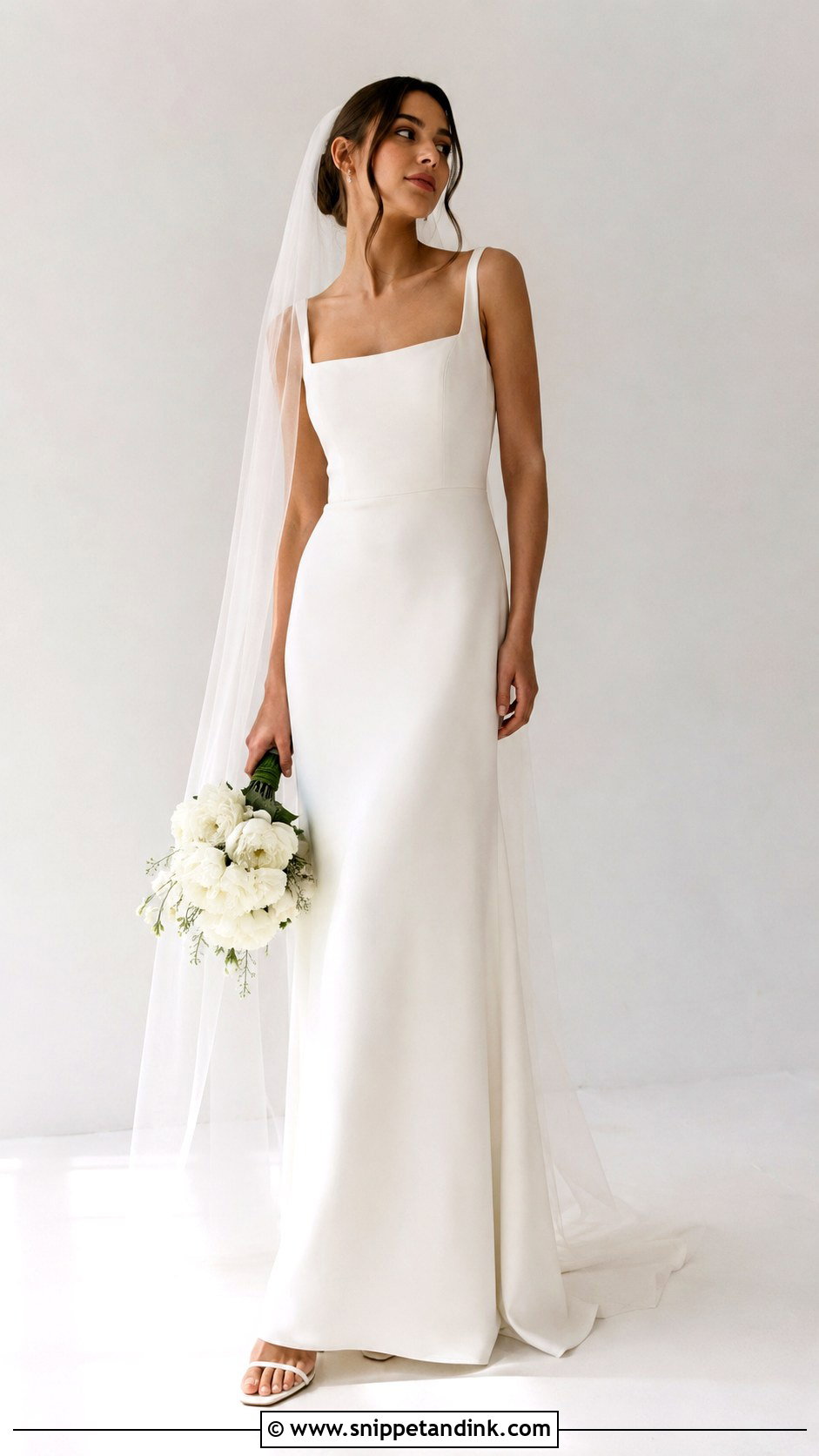 Square Neckline Simple Wedding Dress - Snippet and Ink - 25 Square Neckline Wedding Dress Ideas